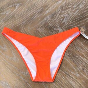 Pink Victorias Secret Orange High Cut V-Front Cheeky Bikini Bottom Size XXL
